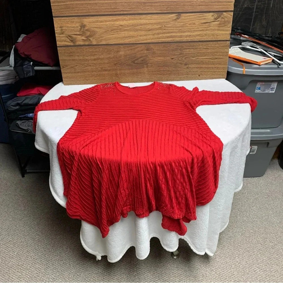 Studio Gem Q size XL red tunic/dress 3/4 sleeve and silver embellishments - Picture 5 of 5